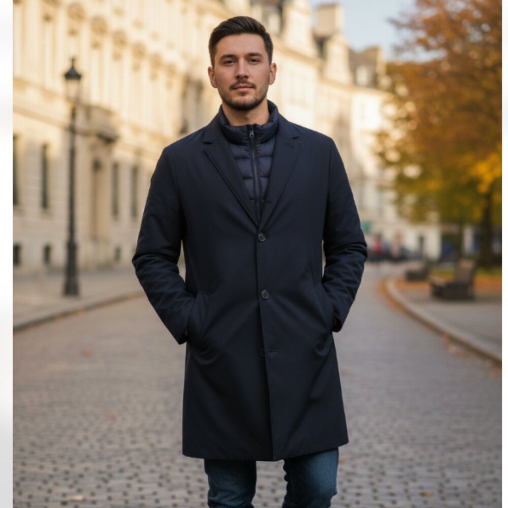 NWT $299 Hunter ALDGATE Mens Navy Blue Water Resistant Jacket Y8225HUM Medium